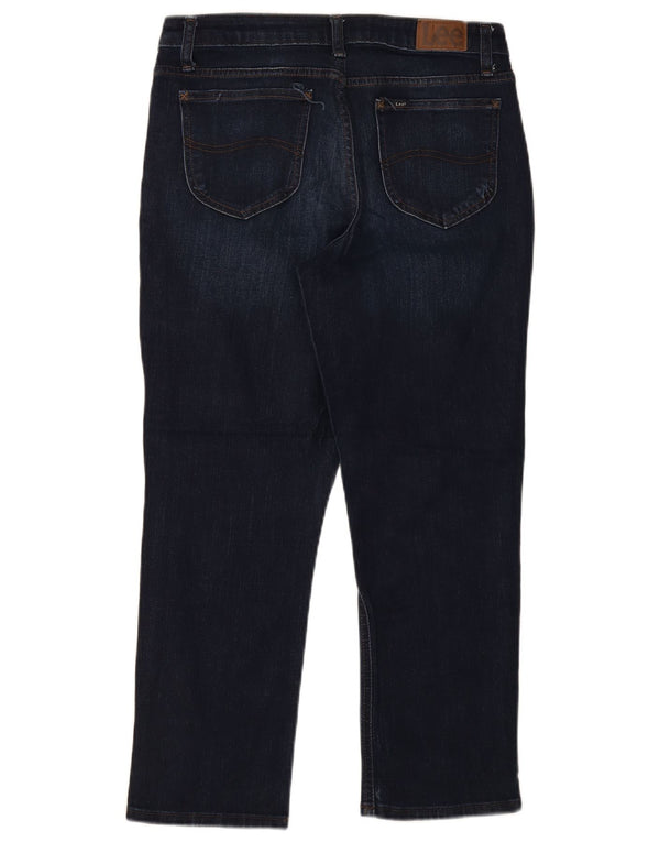 Calça jeans feminina Lee de cintura média com ajuste regular US 2 XS W32 L27 azul marinho