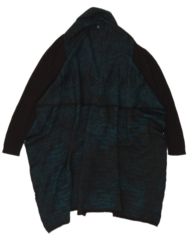 Suéter feminino Diesel Longline Cardigan de grandes dimensões UK 10 lã verde pequena