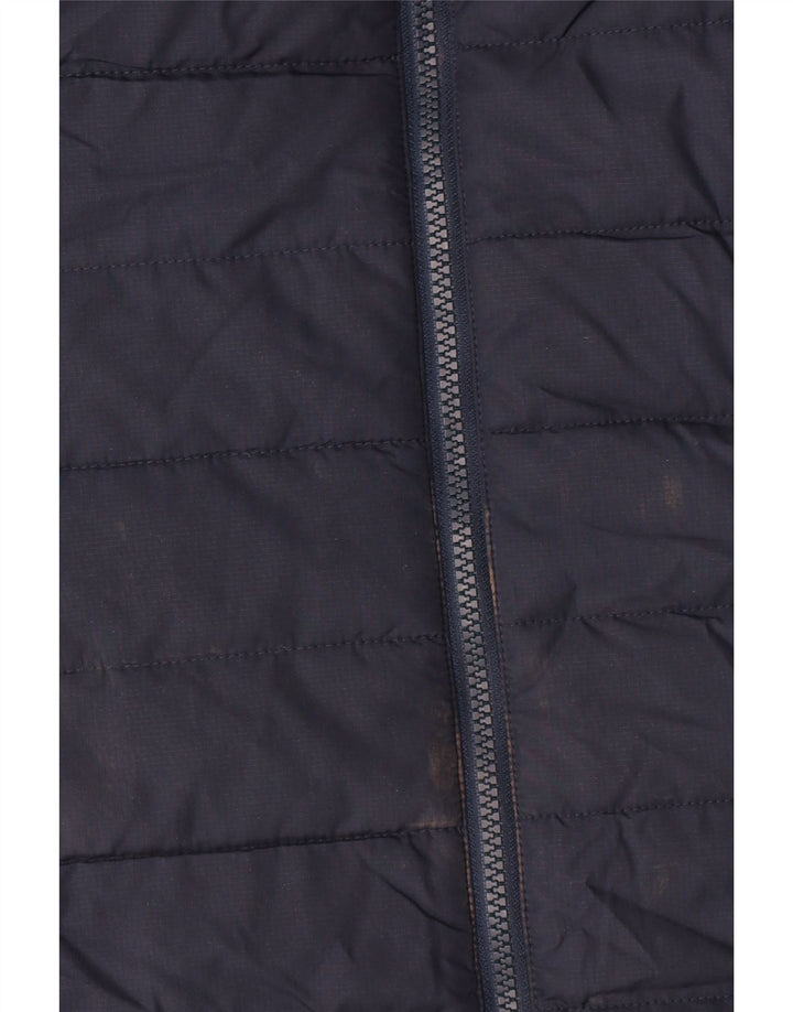 Casaco acolchoado com capuz feminino Jack Wolfskin Reino Unido 8/10 pequeno azul marinho poliéster
