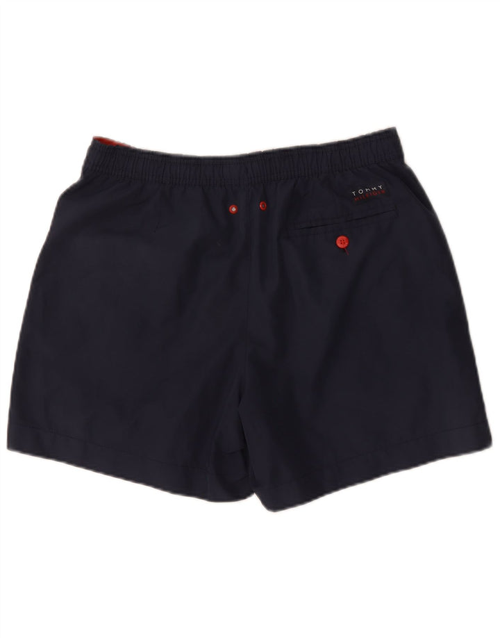 Shorts de natação masculino Tommy Hilfiger gráfico médio azul marinho poliéster