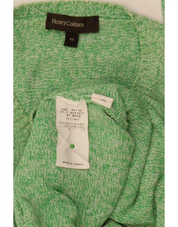Suéter masculino Henry Cottons com gola redonda e algodão verde médio