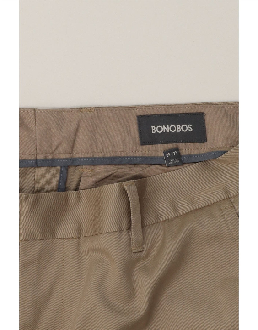 BONOBOS Mens Straight Chino Trousers W35 L32 Beige Cotton Vintage BONOBOS and Second-Hand BONOBOS from Messina Hembry 