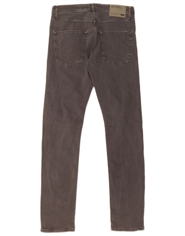Jack & Jones Mens GLENN Distressed Slim Jeans W31 L32 Algodão Cinza