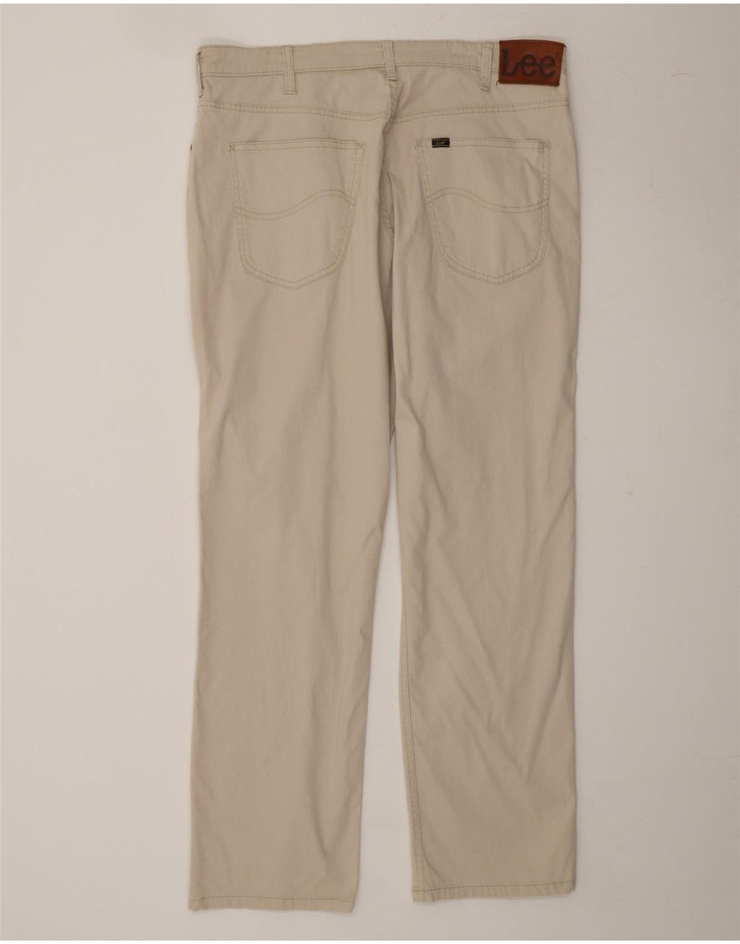 LEE Mens Brooklyn Straight Casual Trousers W36 L30 Beige Cotton Vintage Lee and Second-Hand Lee from Messina Hembry 