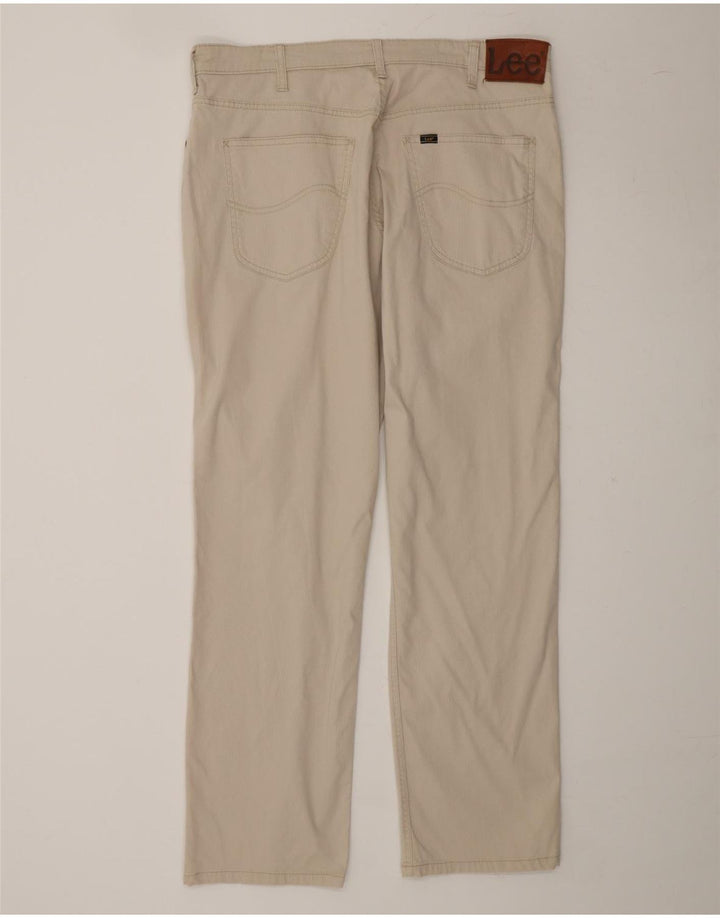 LEE Mens Brooklyn Straight Casual Trousers W36 L30 Beige Cotton Vintage Lee and Second-Hand Lee from Messina Hembry 