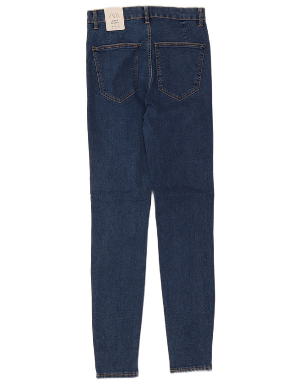 Zara Jeans Skinny Feminino UE 38 Pequeno W28 L28 Azul Algodão