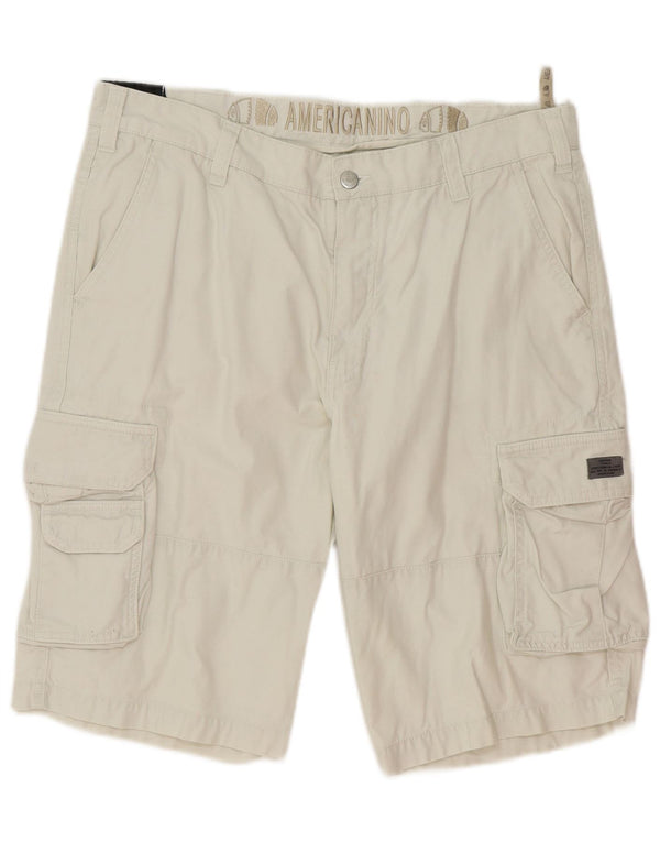 Shorts cargo masculino Americanino IT 52 XL W34 algodão branco