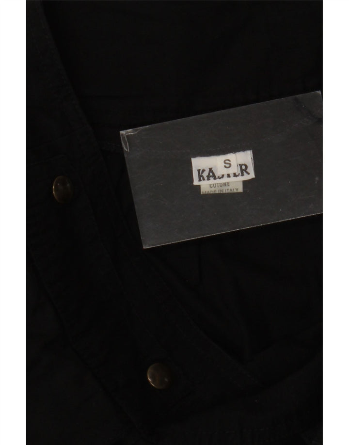 Saia larga feminina vintage pequena W26 algodão preto