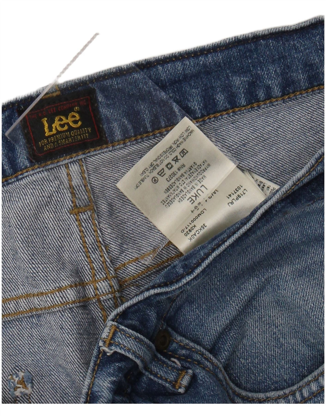 LEE Mens Slim Jeans W34 L29 Azul Algodão