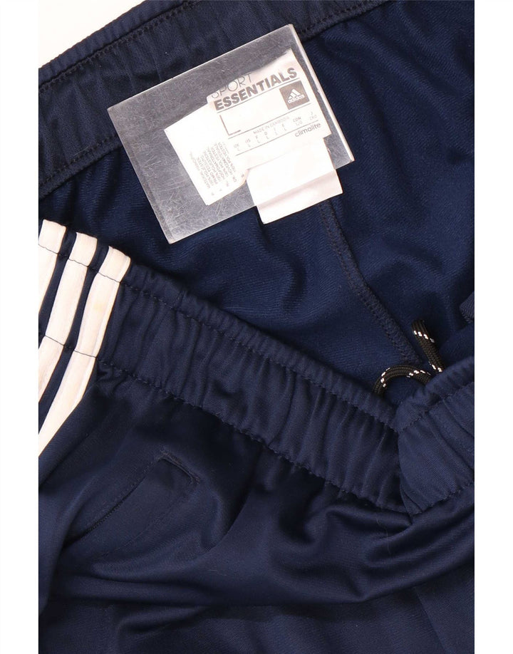 Calça de treino masculina Adidas Climalite grande poliéster azul marinho