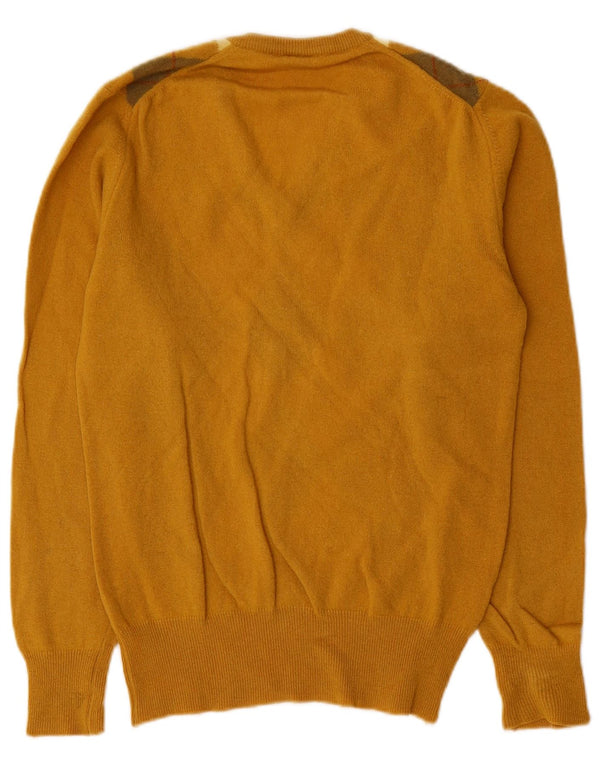 Suéter masculino Cutty Sark com decote em V pequeno amarelo Argyle/lã diamante