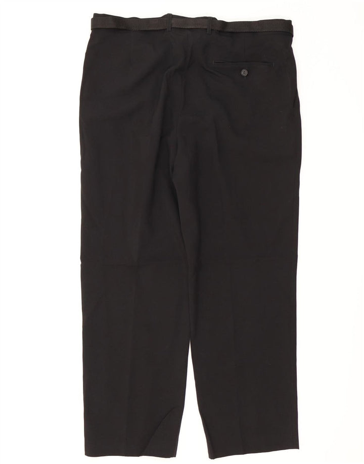 Calça chino masculina MARKS & SPENCER regular fit W36 L29 poliéster preto