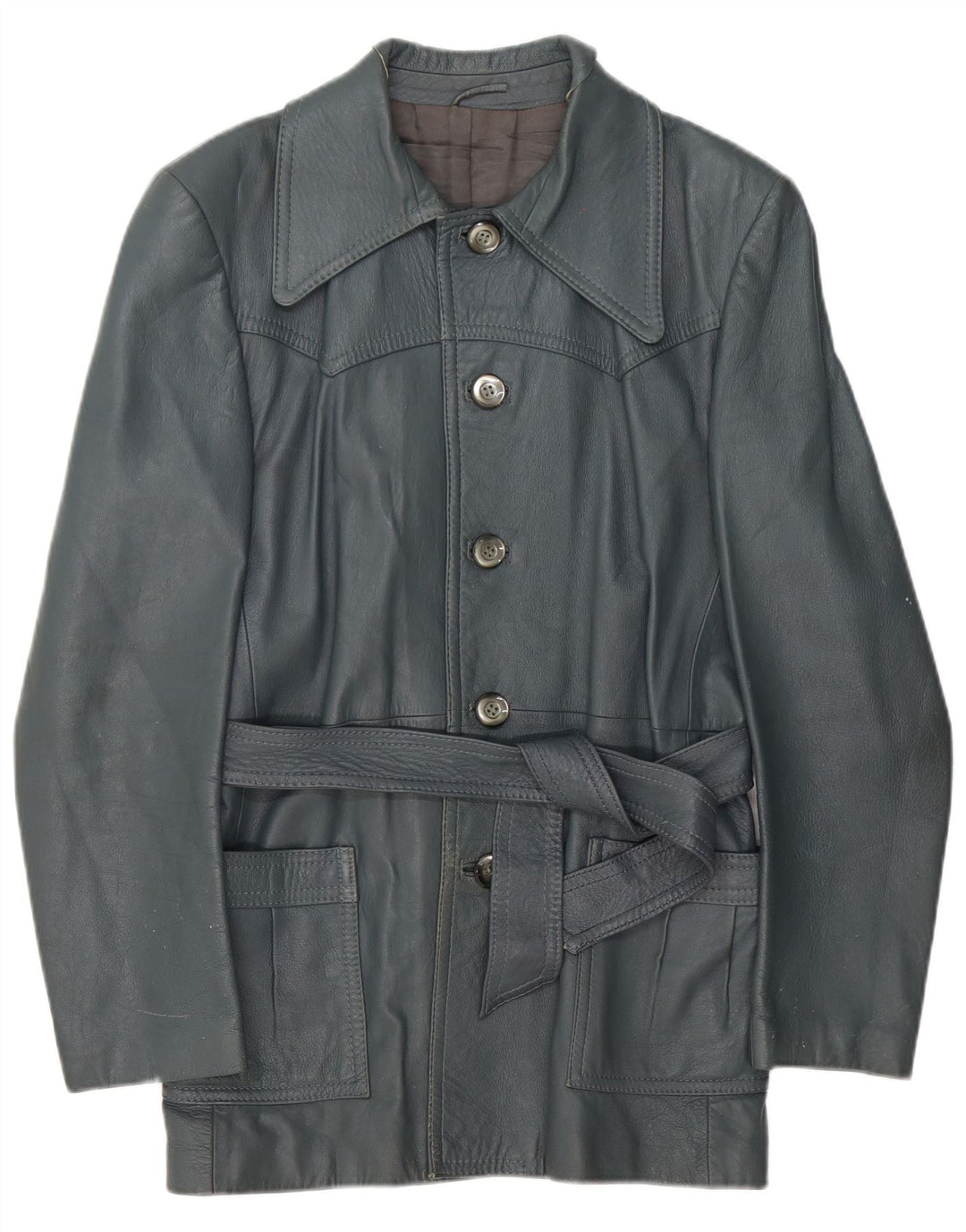 Jaqueta de couro feminina Vincent IT 52 2XL couro azul