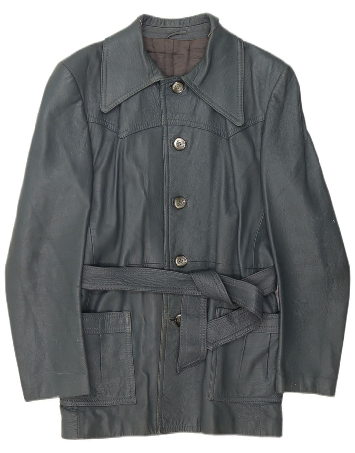 Jaqueta de couro feminina Vincent IT 52 2XL couro azul