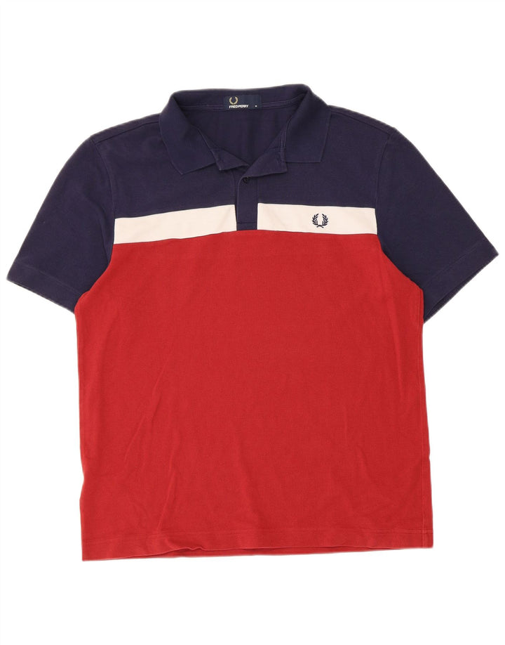 Camisa polo masculina Fred Perry média multicolorida de algodão colorblock
