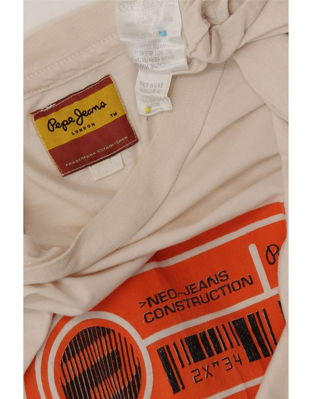 Camiseta masculina PEPE Jeans gráfica top médio off white algodão