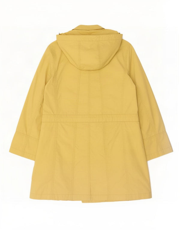 Trench Coat feminino com capuz Monsoon UK 8 pequeno algodão amarelo