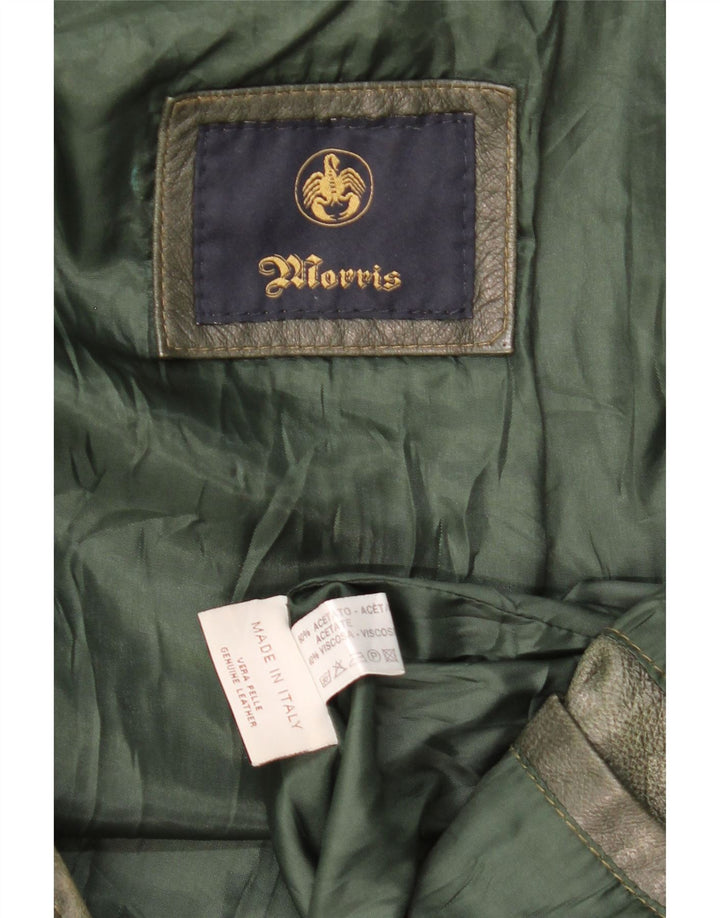 Jaqueta masculina de couro com capuz Morris IT 52 XL couro verde
