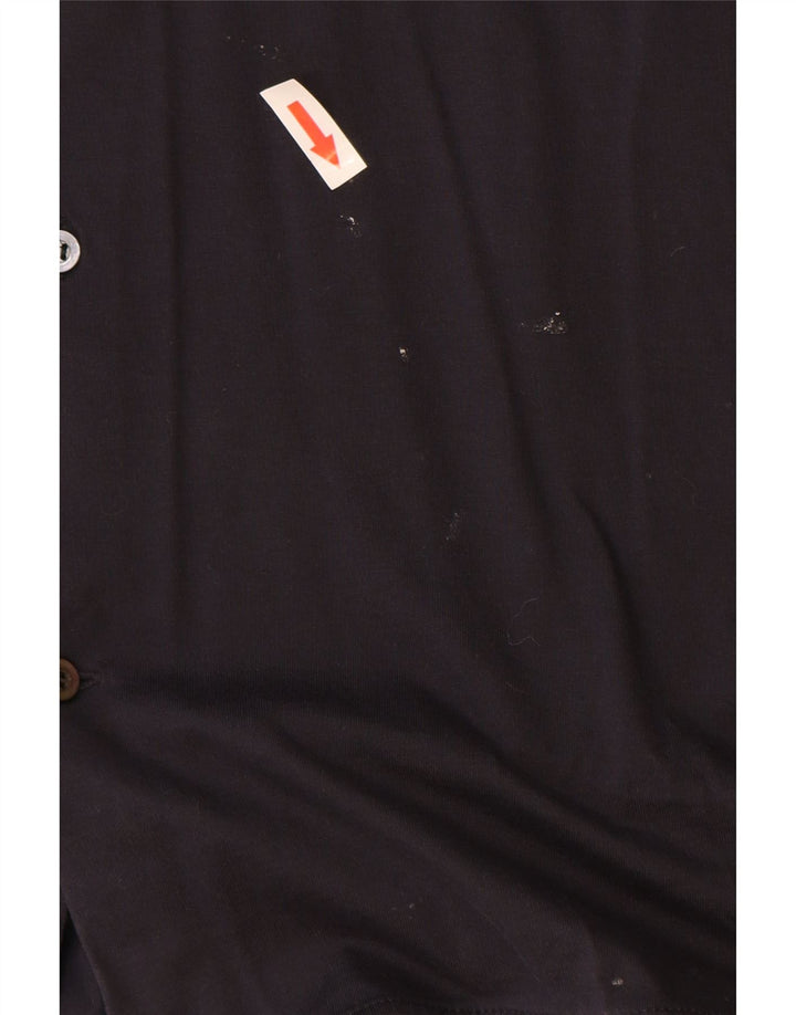 Cos Camisa masculina de manga curta grande algodão azul marinho