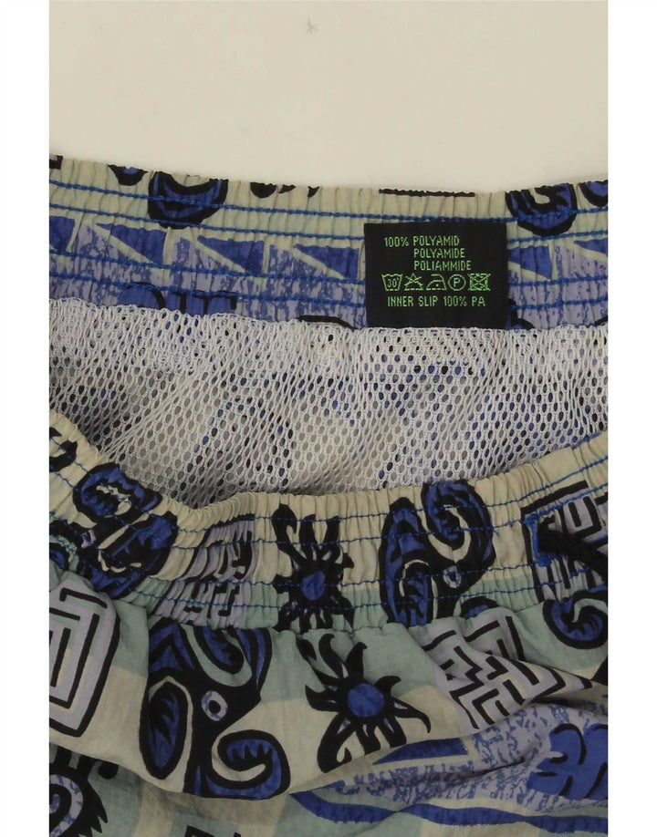Shorts de natação masculino Santo Stefano com padrão abstrato XL azul colorblock