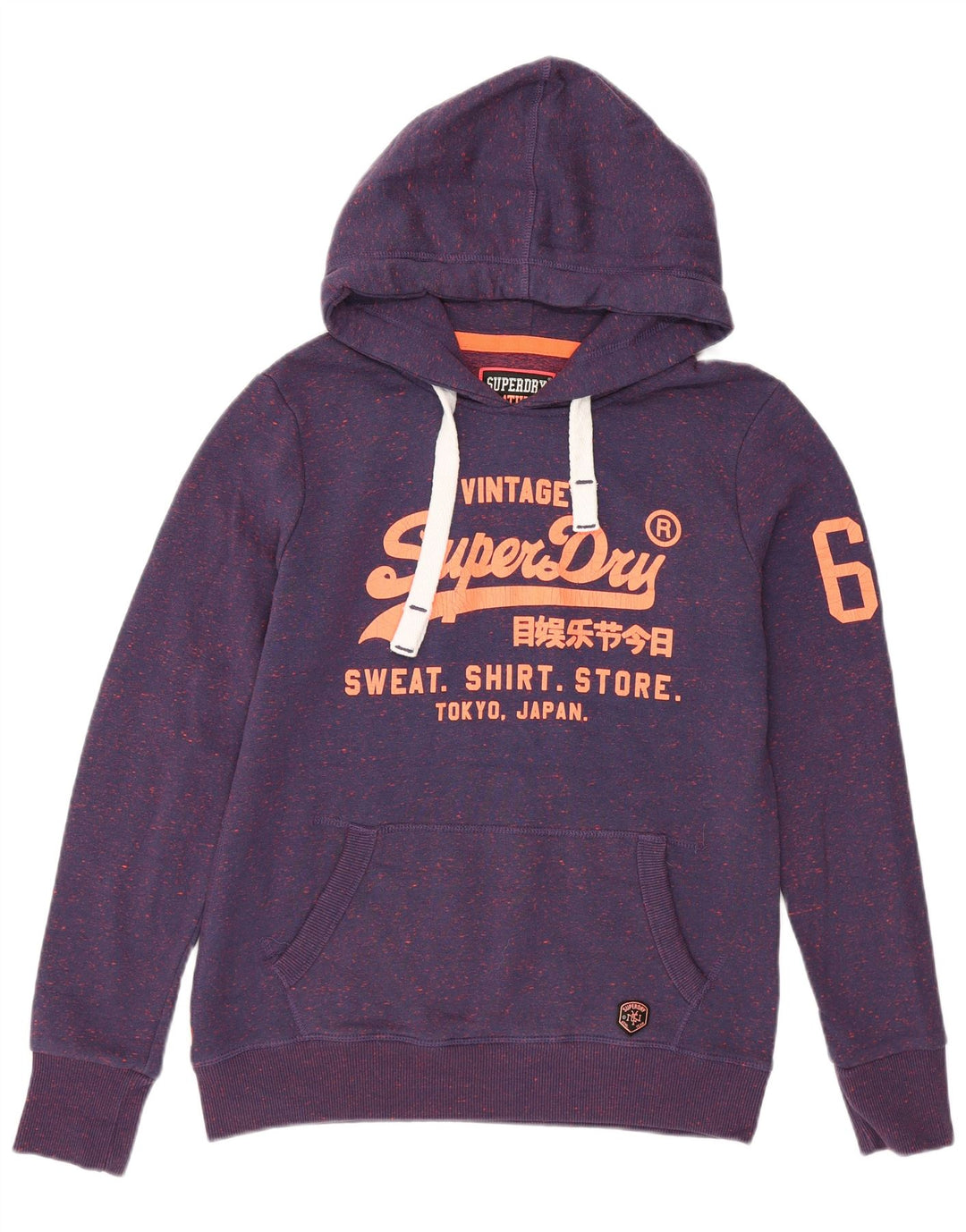 SUPERDRY moletom com capuz masculino gráfico médio poliéster manchado roxo