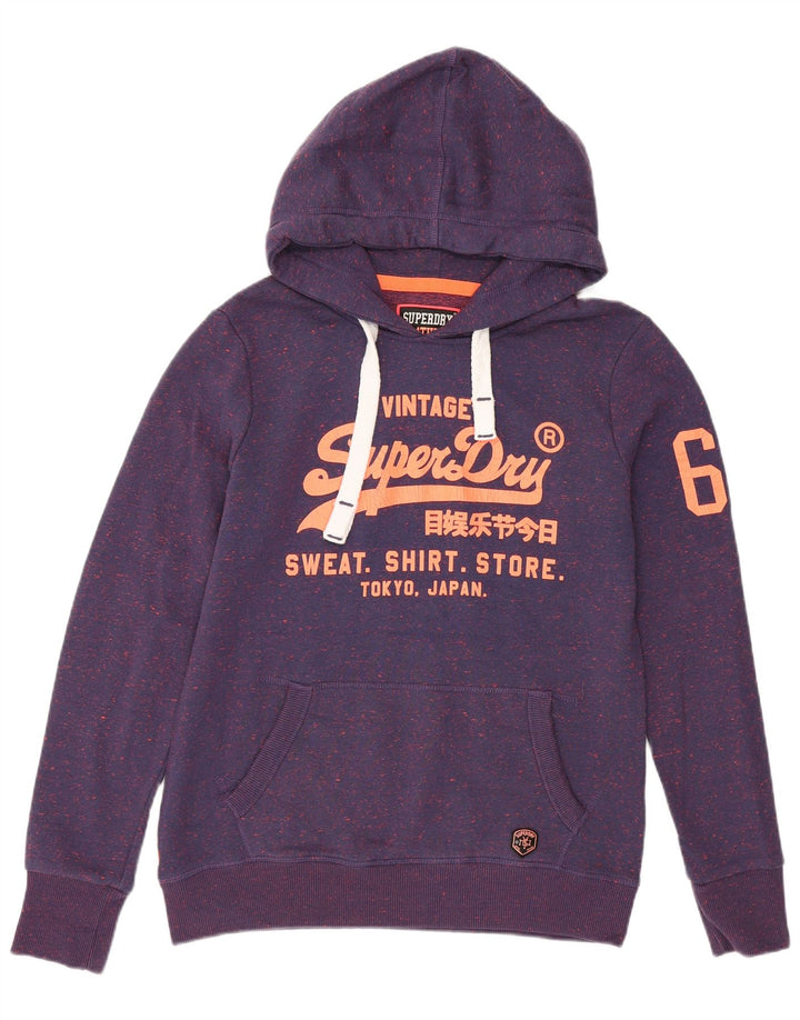 SUPERDRY moletom com capuz masculino gráfico médio poliéster manchado roxo