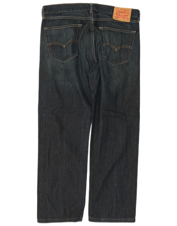 Levi's Masculino 505 Straight Jeans W34 L28 Azul Marinho Algodão