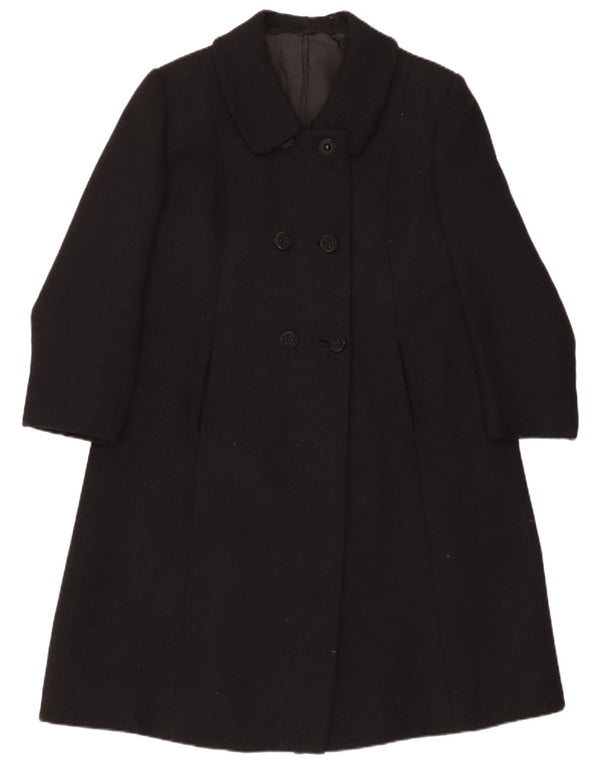 Casaco feminino vintage duplo breasted UK 14 médio preto