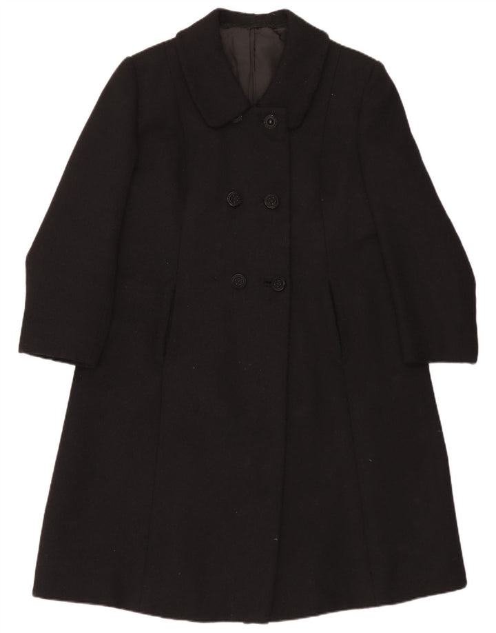 Casaco feminino vintage duplo breasted UK 14 médio preto