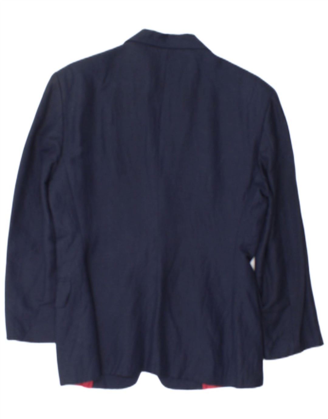 Jaqueta blazer feminina de 2 botões Benetton IT 42 linho azul marinho médio