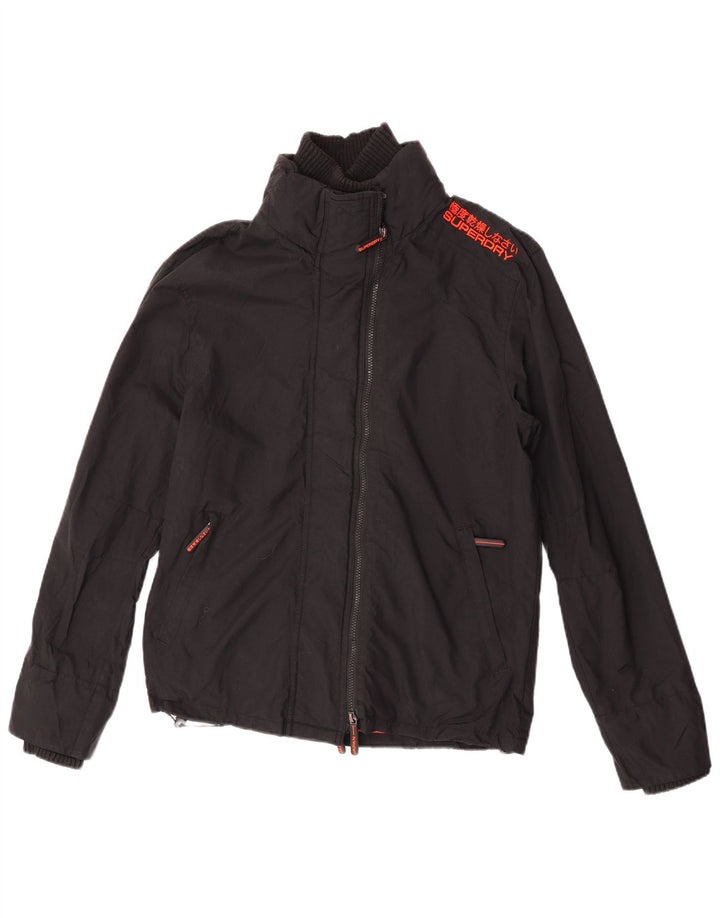 Jaqueta de chuva feminina Superdry UK 16 grande nylon preto