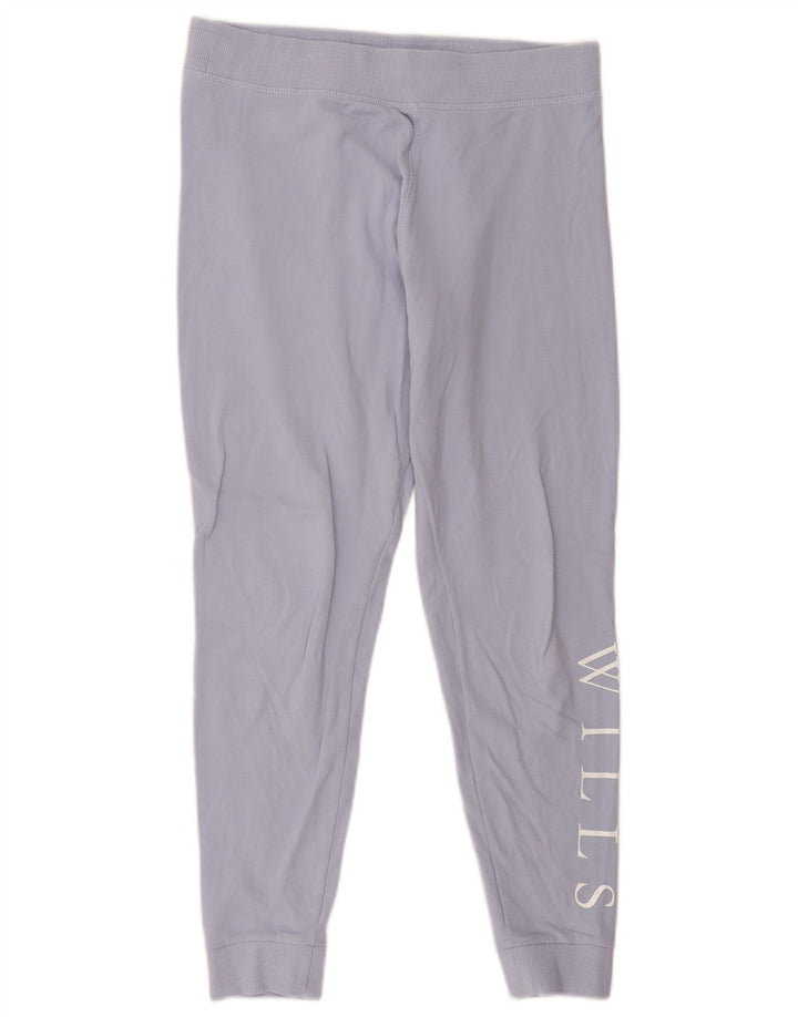 Calça esportiva feminina Jack Wills com estampa gráfica e joggers UK 12 azul médio