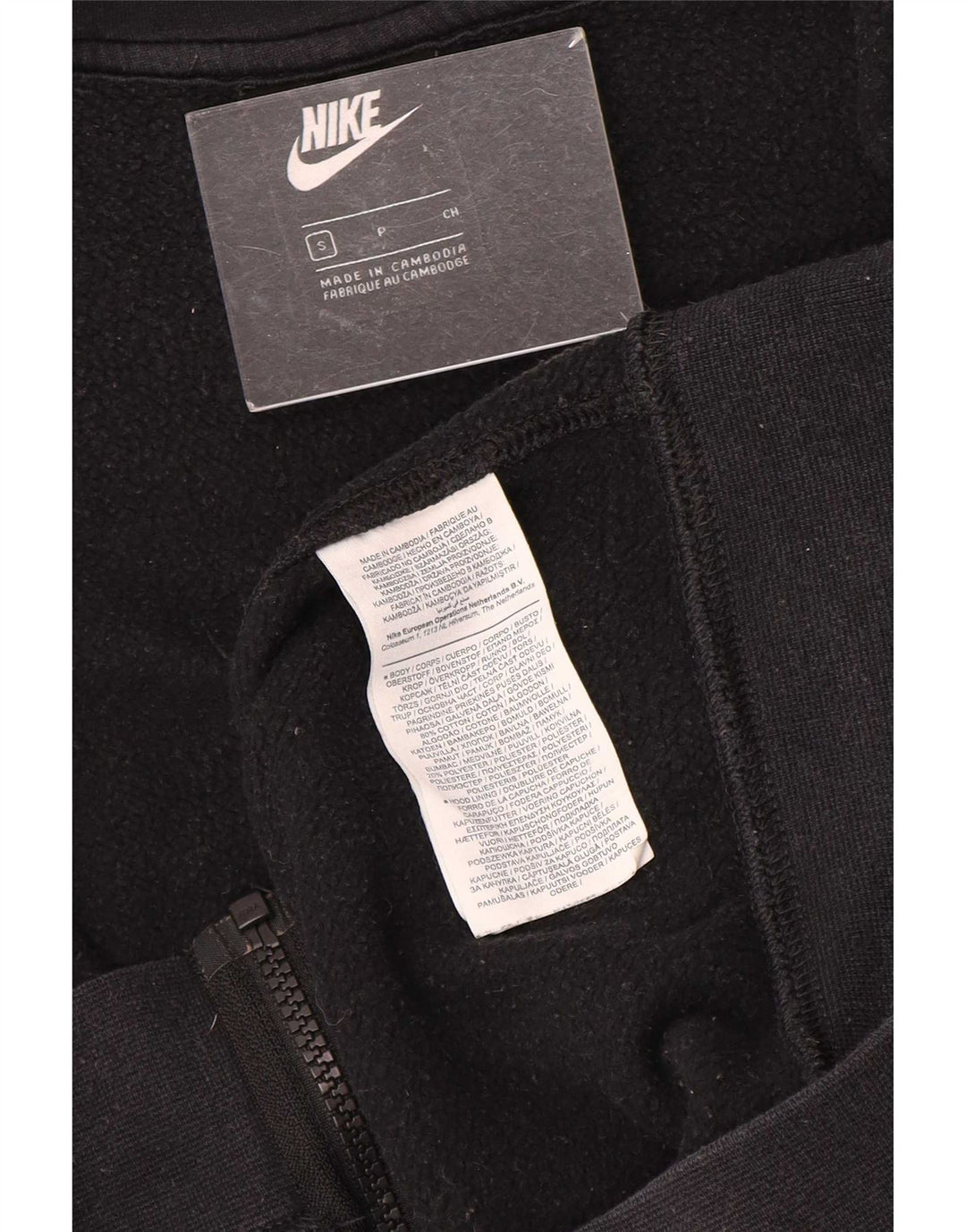 Suéter Nike masculino com capuz e zíper pequeno preto