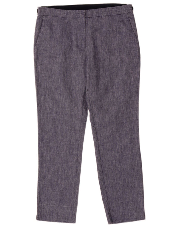 Calça Chino feminina Zara Slim Fit grande W32 L27 algodão azul marinho