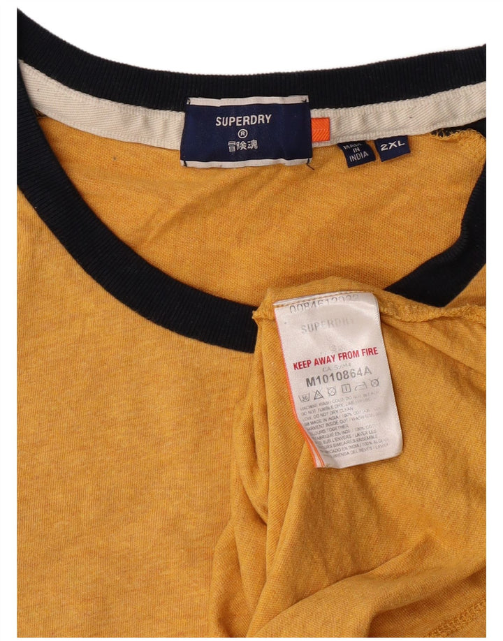 Camiseta masculina Superdry Top 2XL algodão colorblock amarelo