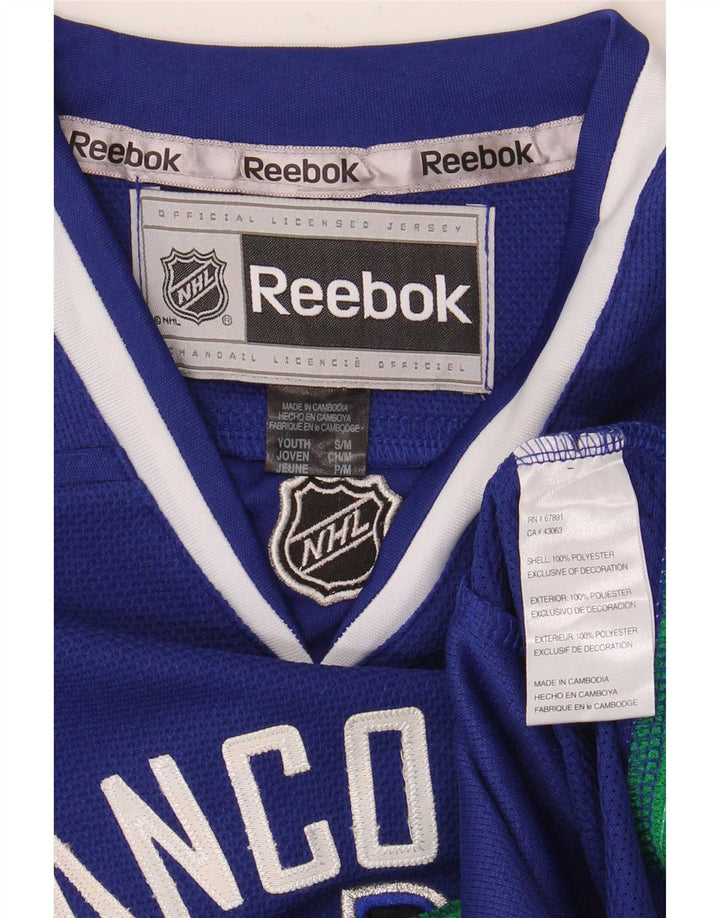 Reebok Boys Graphic Top manga comprida 13-14 anos pequeno azul marinho