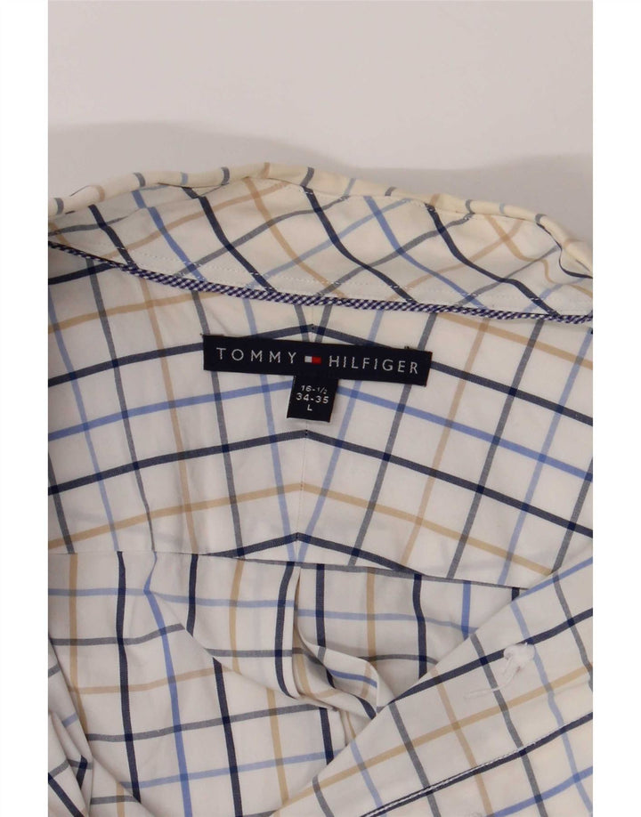 Camisa masculina Tommy Hilfiger tamanho 16 1/2 grande xadrez multicolorido
