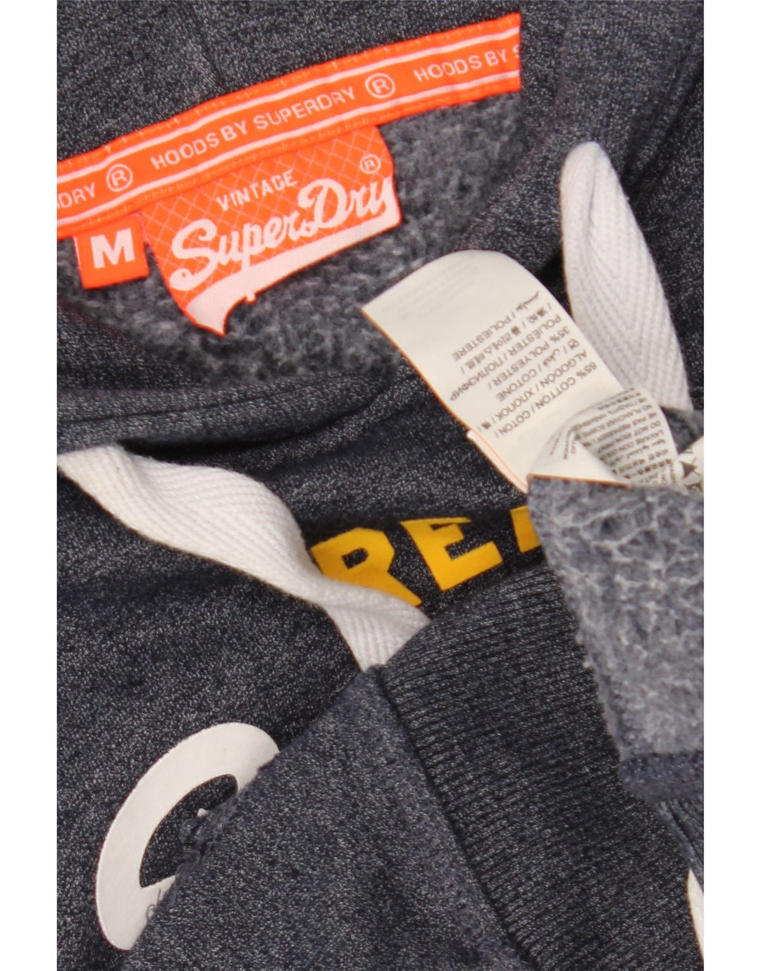 Suéter Superdry masculino com capuz gráfico médio azul marinho algodão
