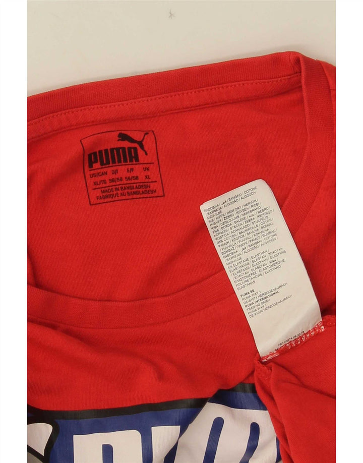 Puma Camiseta Masculina Graphic Top XL Algodão Vermelho