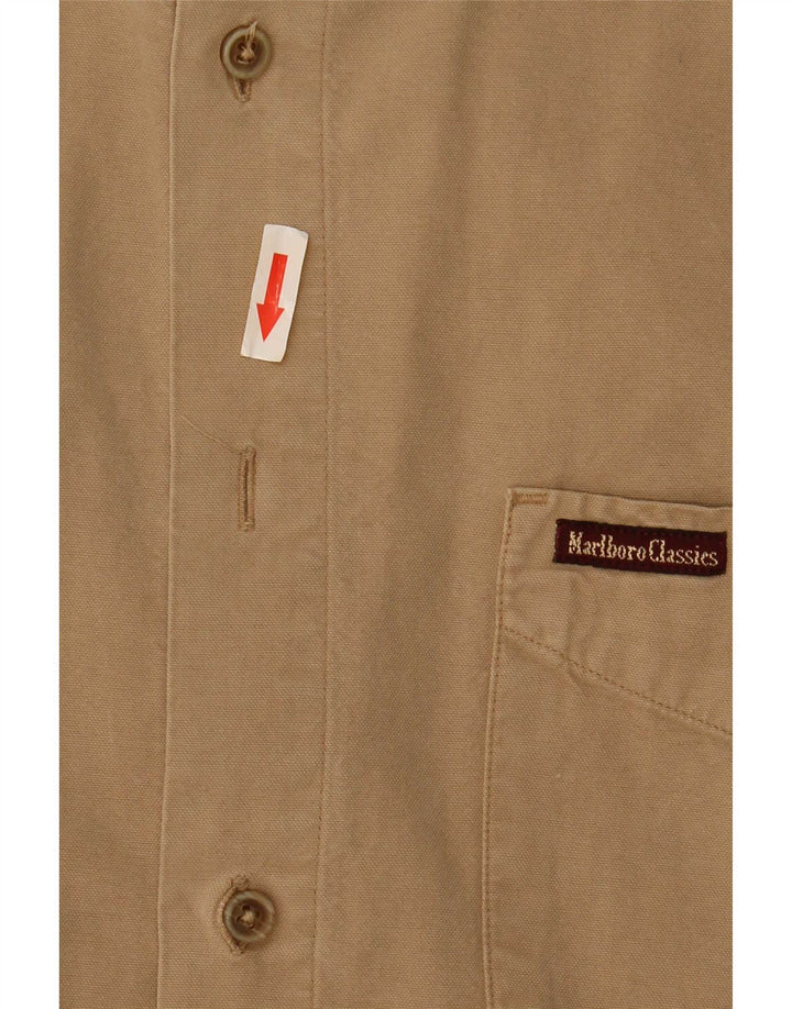 Camisa masculina Marlboro Classics grande algodão bege