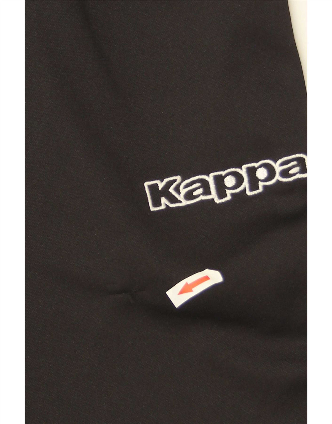 Kappa Mens Graphic Calças de treino pequeno poliéster preto