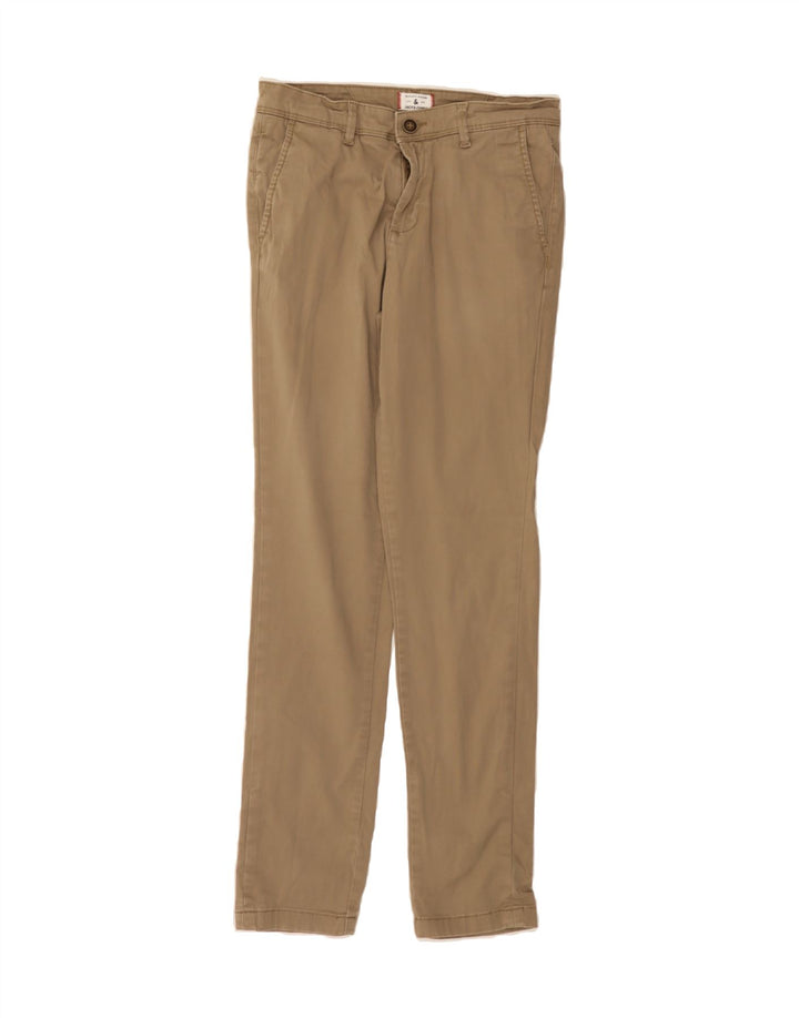 JACK & JONES Mens Marco Slim Chino Trousers W28 L32 Brown Cotton Vintage Jack & Jones and Second-Hand Jack & Jones from Messina Hembry 