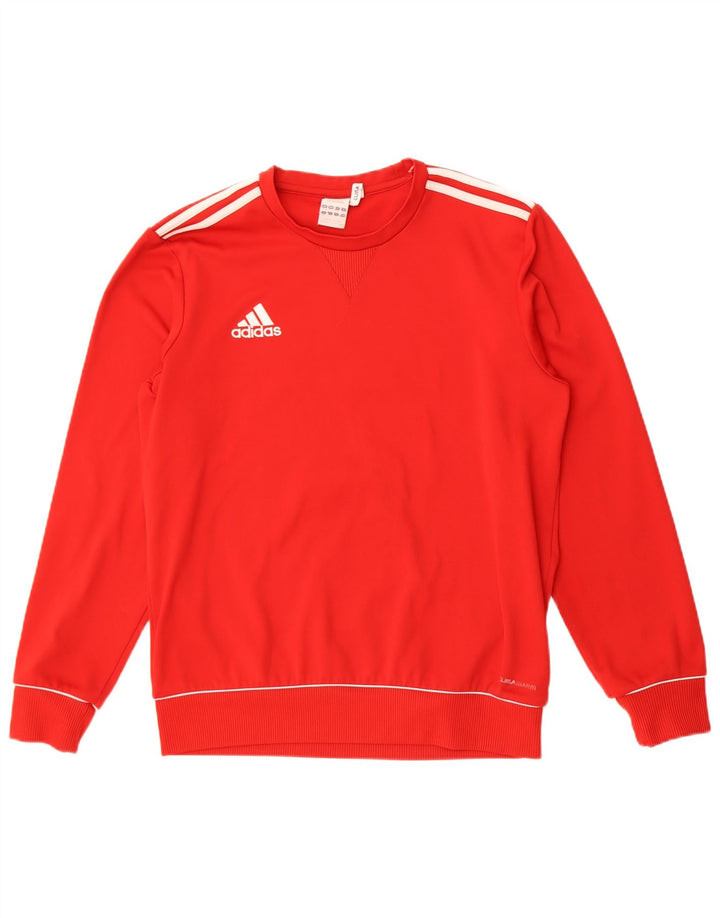 Adidas Mens Climawarm Moletom Jumper UK 38/40 Médio Poliéster Vermelho