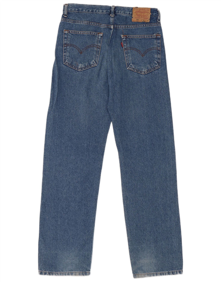 Calça jeans feminina Levi's 501 Straight W32 L30 azul algodão