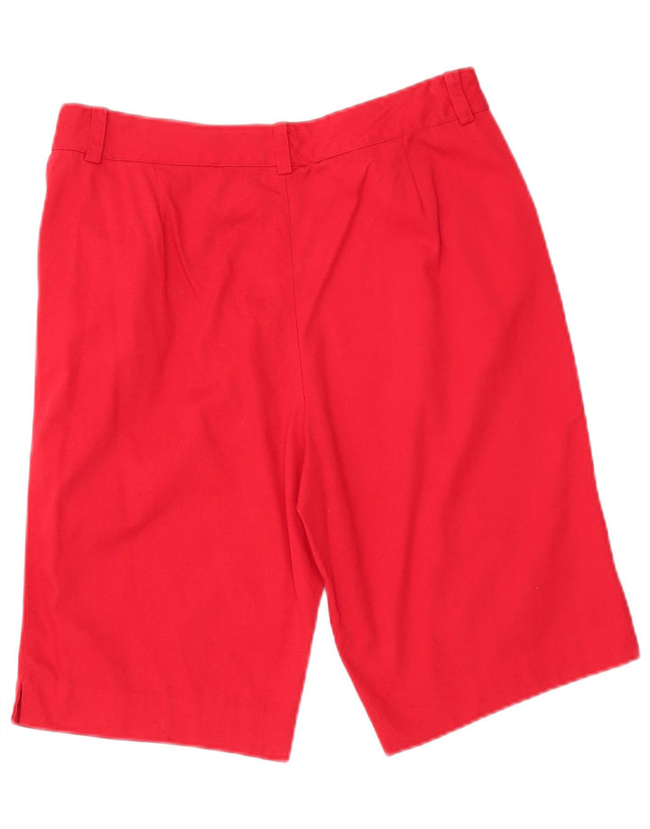 Shorts casual feminino Chaps US 10 grande W32 algodão vermelho