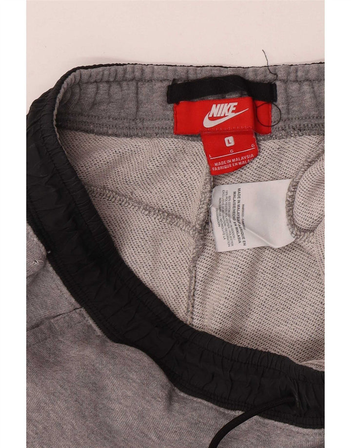 Calça de treino masculina Nike grande cinza colorblock algodão