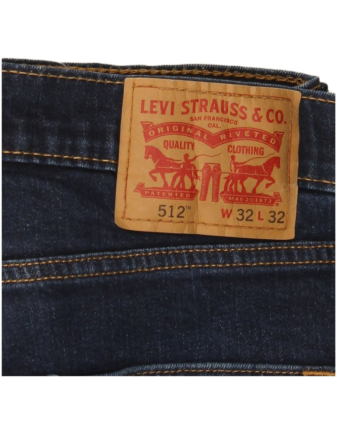 LEVI'S Masculino 512 Slim Tapered Jeans W32 L32 Azul Marinho Algodão
