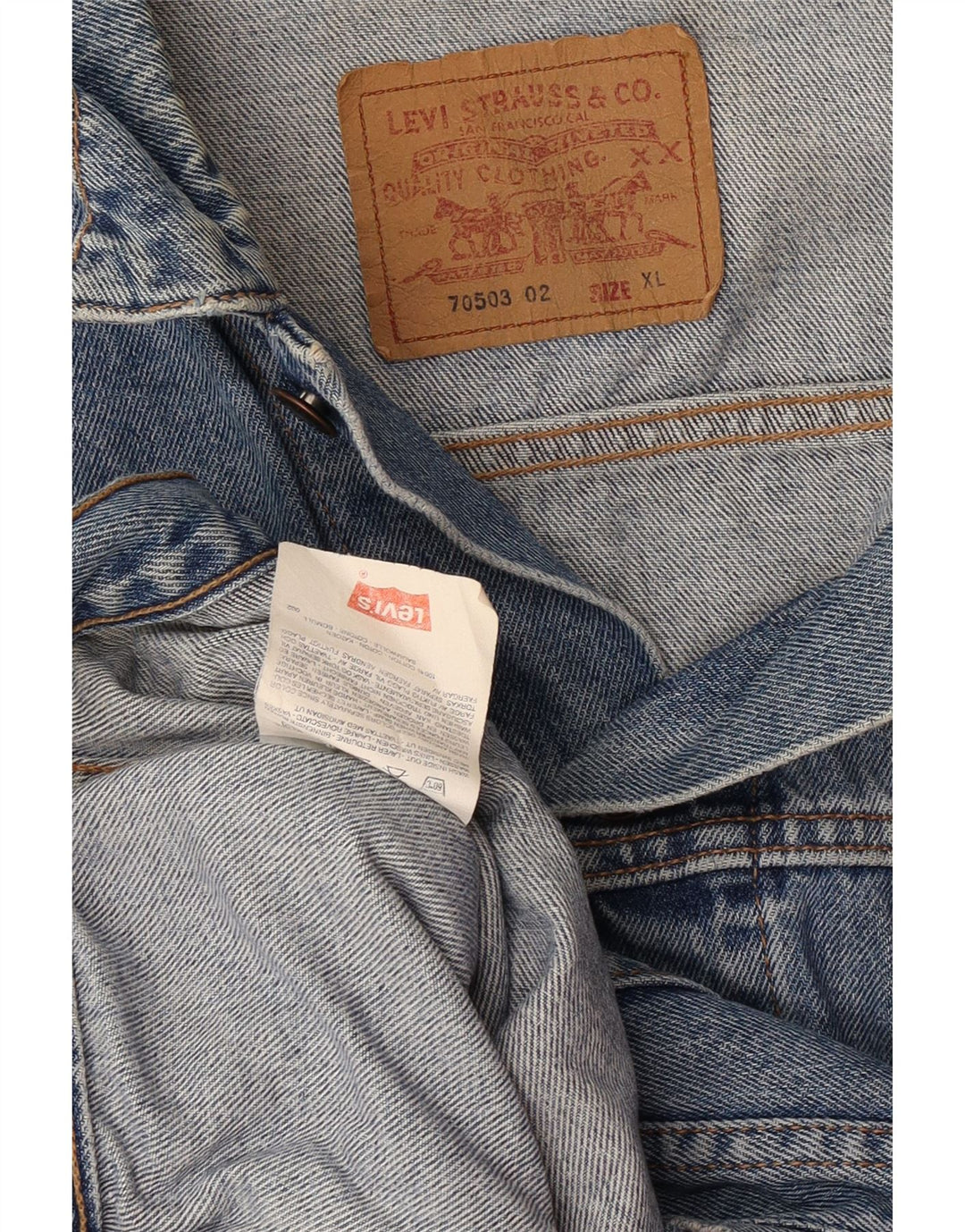 Jaqueta jeans masculina Levi's 70503 UK 42 XL azul algodão