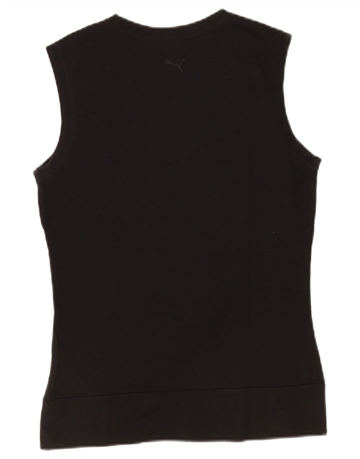Puma Womens Graphic Vest Top UK 12 Médio Algodão Preto