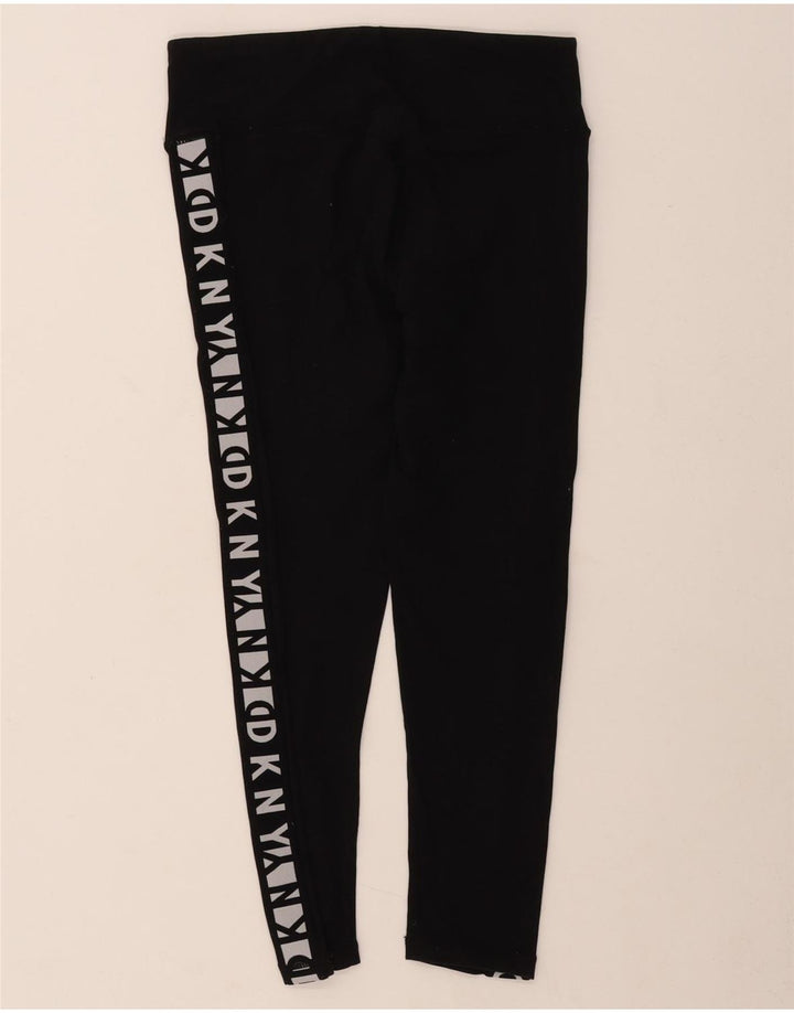 Leggings capri femininas DKNY UK 12 algodão preto médio